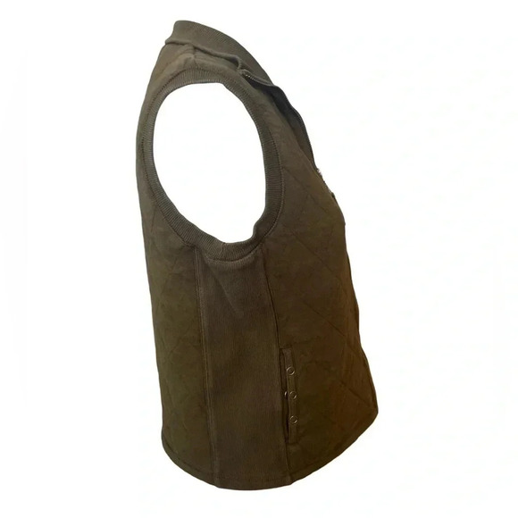 Two Dog Island quilted zip vest – olive/army green, cotton shell, size S - Picture 4 of 10